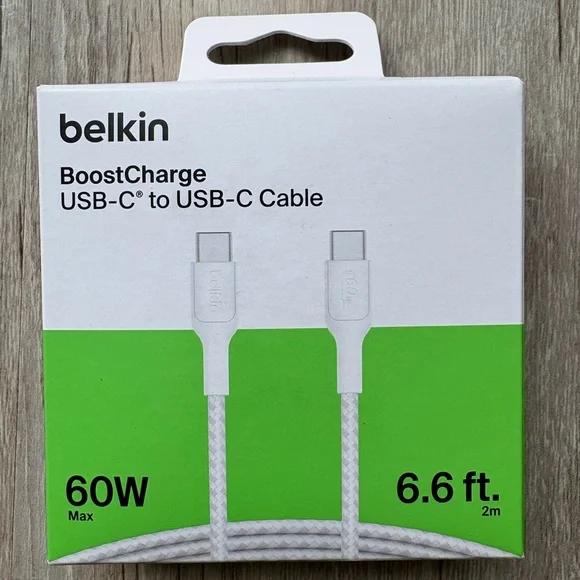 Belkin BoostCharge USB-C Braided Cable, 2M Length, White Cable - Picture 5 of 5